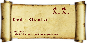 Kautz Klaudia névjegykártya